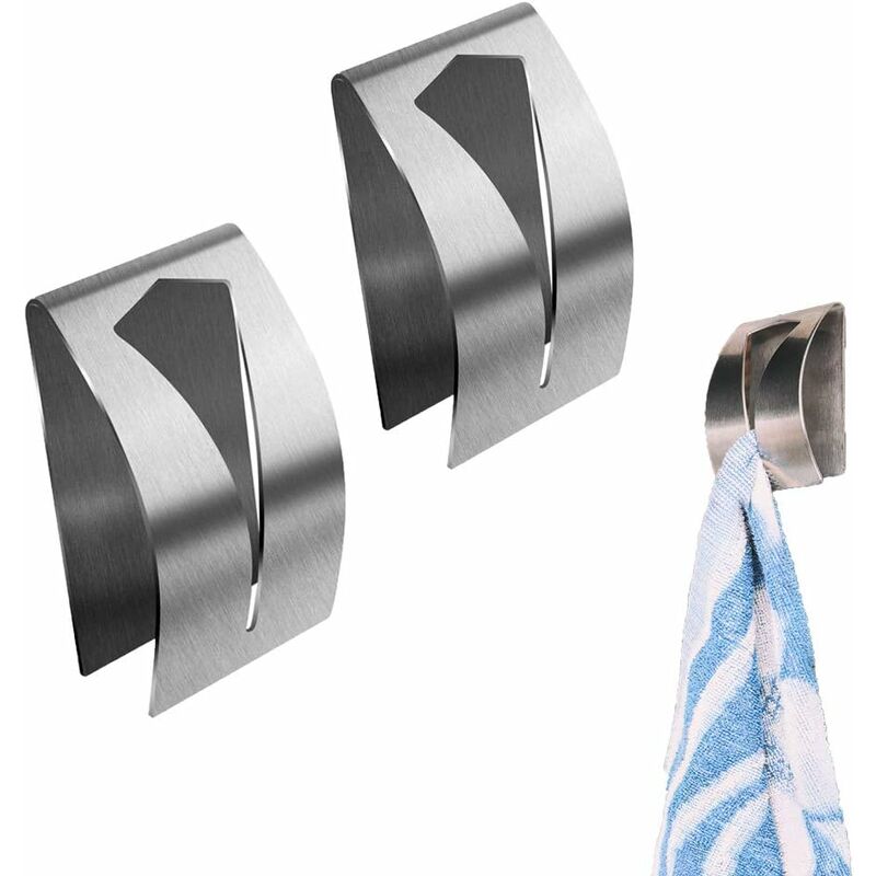 

Abcrital - Soporte para toallas de baño Soporte para toallas de cocina Gancho para toallas de cocina sólido Adhesivo de acero inoxidable, Gancho de