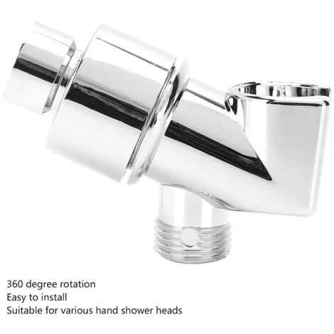 Soporte para toallas de ducha con abrazadera y conector, fabricado en ABS galvanizado [80x60x35mm] para accesorios de baño.