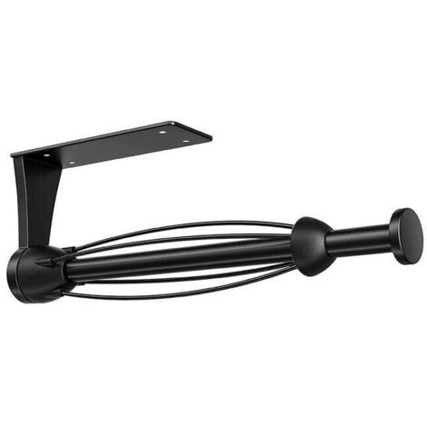 Soporte para toallas de papel, soporte para toallas de papel para debajo del armario, de fácil manejo, con efecto acolchado para cocina y baño, color negro.
