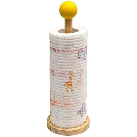Soporte para toallas de papel, torre para toallas de papel, soporte redondo para rollos, cocina, dormitorio, baño, toallero de cocina (amarillo)