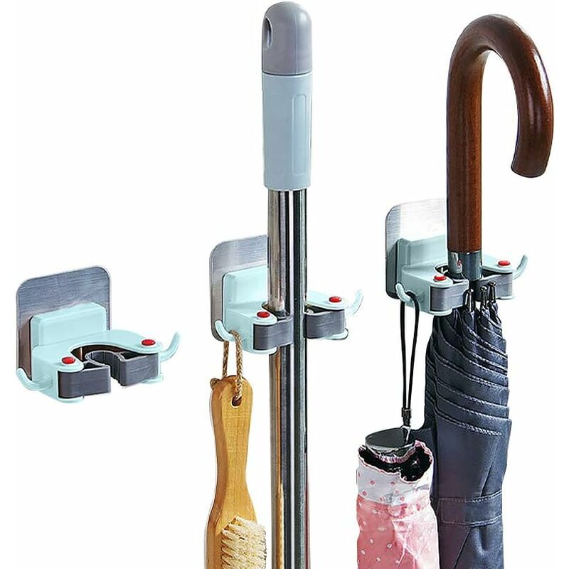 

Litzee - Soporte para trapeador de escoba, soporte para trapeador, organizador de soporte para trapeador y escoba, soporte de pared para barra