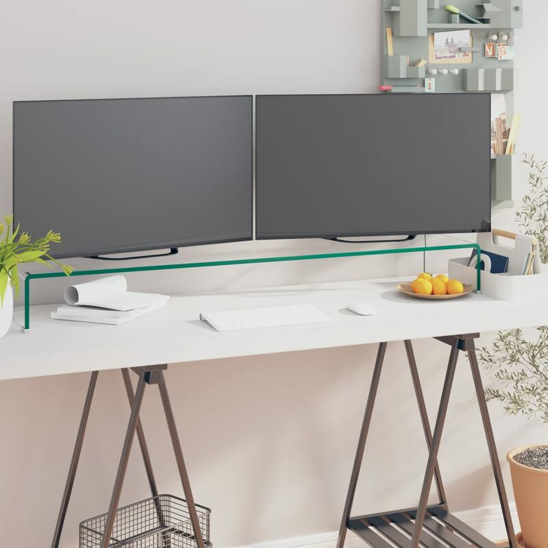 

Soporte para TV/Elevador monitor cristal claro 120x30x13 cm