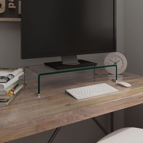 Soporte para TV/Elevador monitor cristal claro 60x25x11 cm
