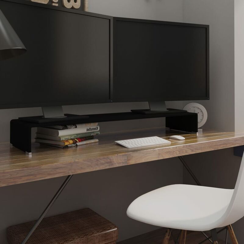 

Soporte para TV/Elevador monitor cristal negro 110x30x13 cm