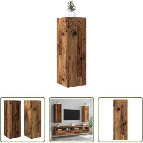 Soporte para TV -  Muebles de TV 2 uds madera ingeniería envejecida 30,5x30x90 cm