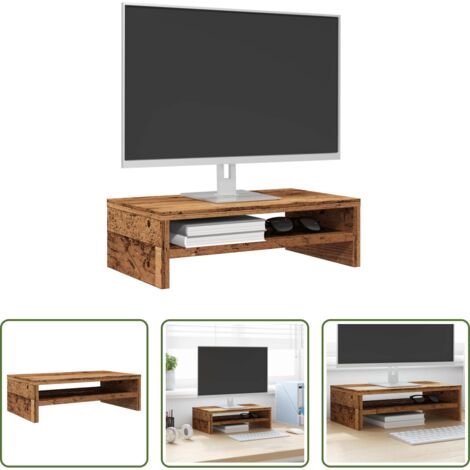 Soporte para tv -  Soporte pantalla madera contrachapada madera vieja 42x24x13 cm