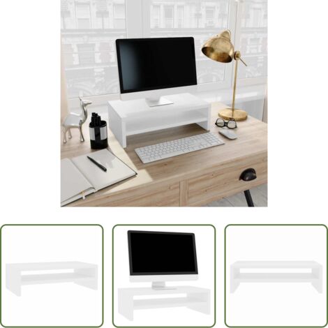 Soporte para TV -  Soporte para pantalla madera contrachapada blanco 42x24x13 cm