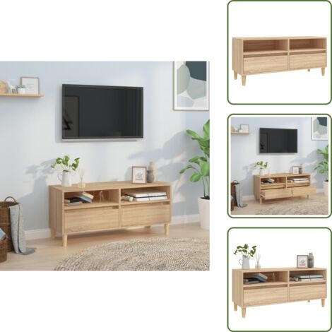 Soporte para TV - vidaXL Mueble de TV madera contrachapada roble Sonoma 100x34,5x44,5 cm - Muebles de sala