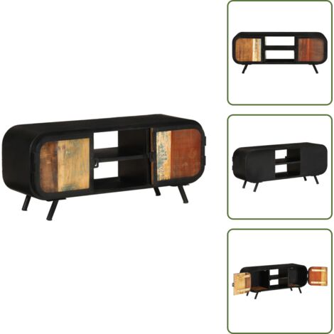 Soporte para TV - vidaXL Mueble para la TV madera maciza reciclada 110x30x45 cm - Muebles de madera
