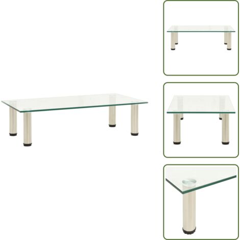 Soporte para TV - vidaXL Mueble para TV de vidrio templado transparente 60x35x17 cm - Muebles modernos