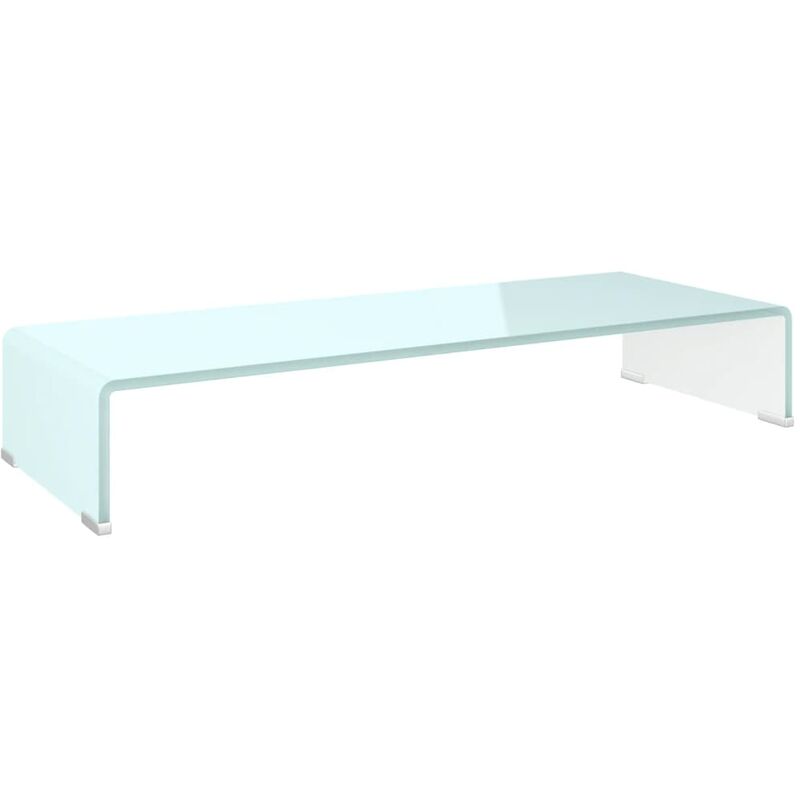 

Soporte para TV/Elevador monitor cristal blanco 80x30x13 cm - Blanco