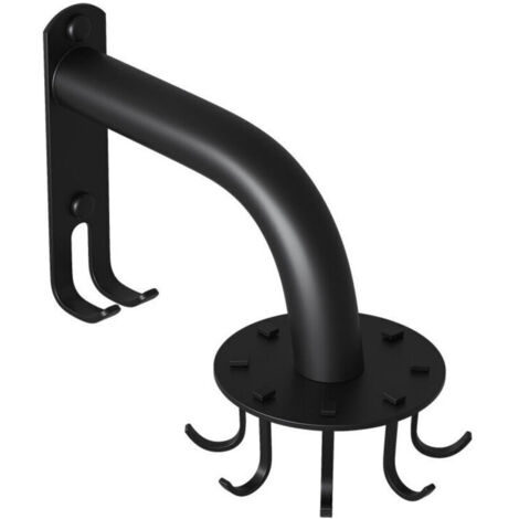 Soporte para utensilios de cocina, gancho plegable giratorio de 360°, no requiere perforación, estante para utensilios de cocina de 360° con 8 ganchos, soporte para utensilios de cocina para cocina y 