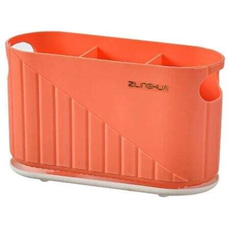 Soporte para utensilios de cocina KZQ - Tubo de almacenamiento para palillos, organizador de cucharas y tenedores, escurridor de utensilios, organizador de cubiertos extraíble, soporte