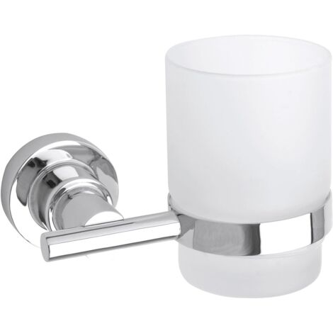 Soporte para vaso Luup, metal cromado, autoadhesivo, tecnología de montaje adhesiva, 95 x 120 x 100 mm