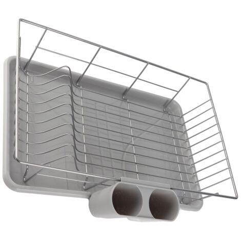 Soporte para verduras de metal galvanizado electrolíticamente – almacenamiento de secado rápido, bandeja recogegotas, soporte extraíble para palillos, dimensiones 48 x 30 x 11 cm