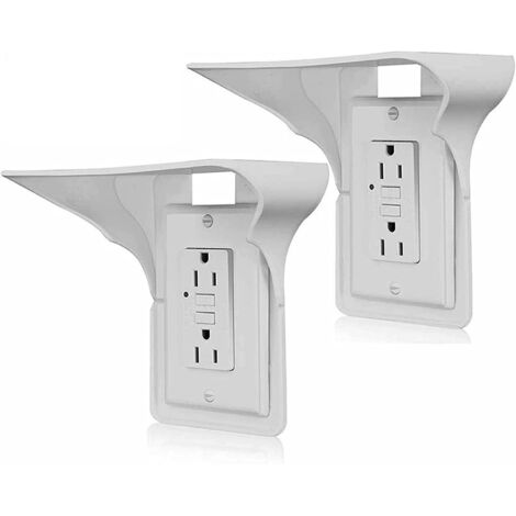 Soporte pared WALI para enchufes  Vertical doble estándar  Ahorra espacio  Soporta hasta 4,5kg  Para altavoces inteligentes, herramientas, cepillos dientes  Blanco