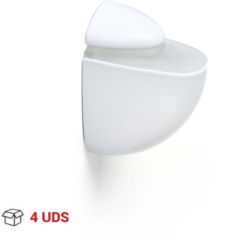 

4 Soportes Regulables Metal de Zamak para Estanterías de Cristal | Estilo Moderno | Fácil Instalación a la Pared con Tornillos y Tacos | Incluye