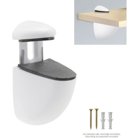 soporte pelicano regulable para estante 1 / 20 mm. blanco  (1 pieza)