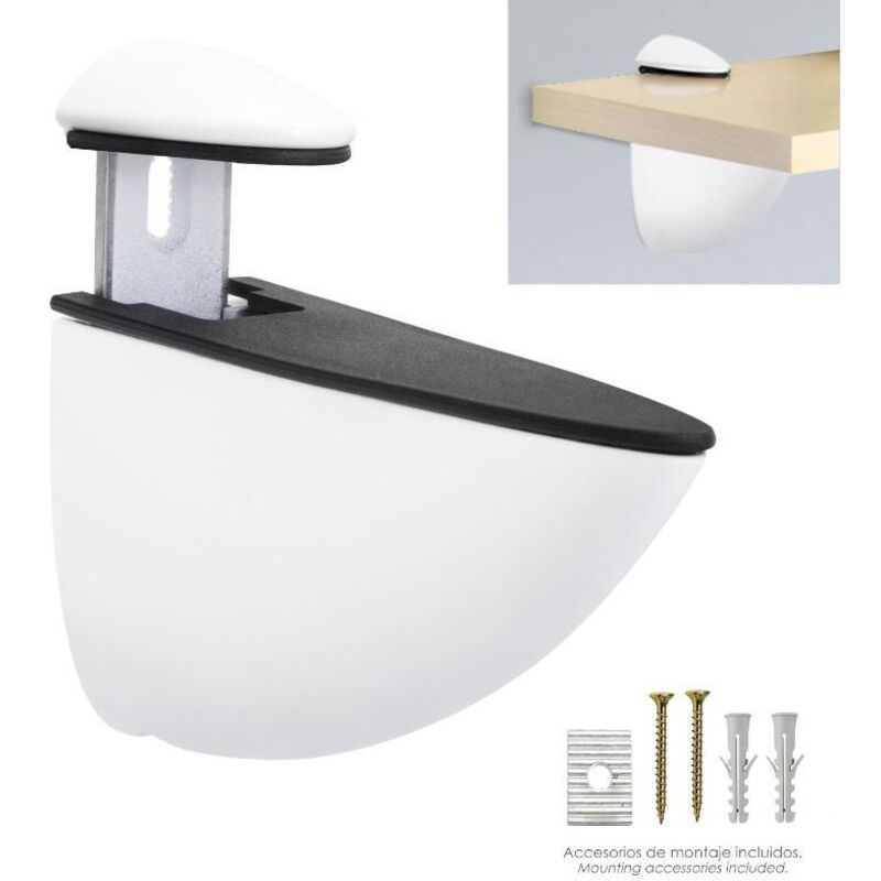 Wolfpack - soporte pelicano regulable para estante 1 / 35 mm. blanco (1 pieza)