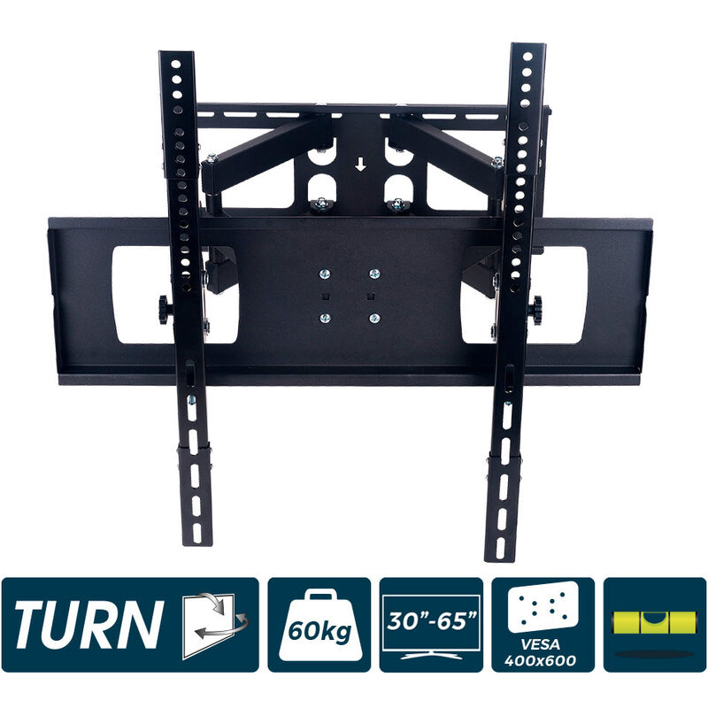 

Soporte plasma/lcd/led de 30-65 pulgadas max.60kg articulado, dos brazos y oscilante negro - EDM