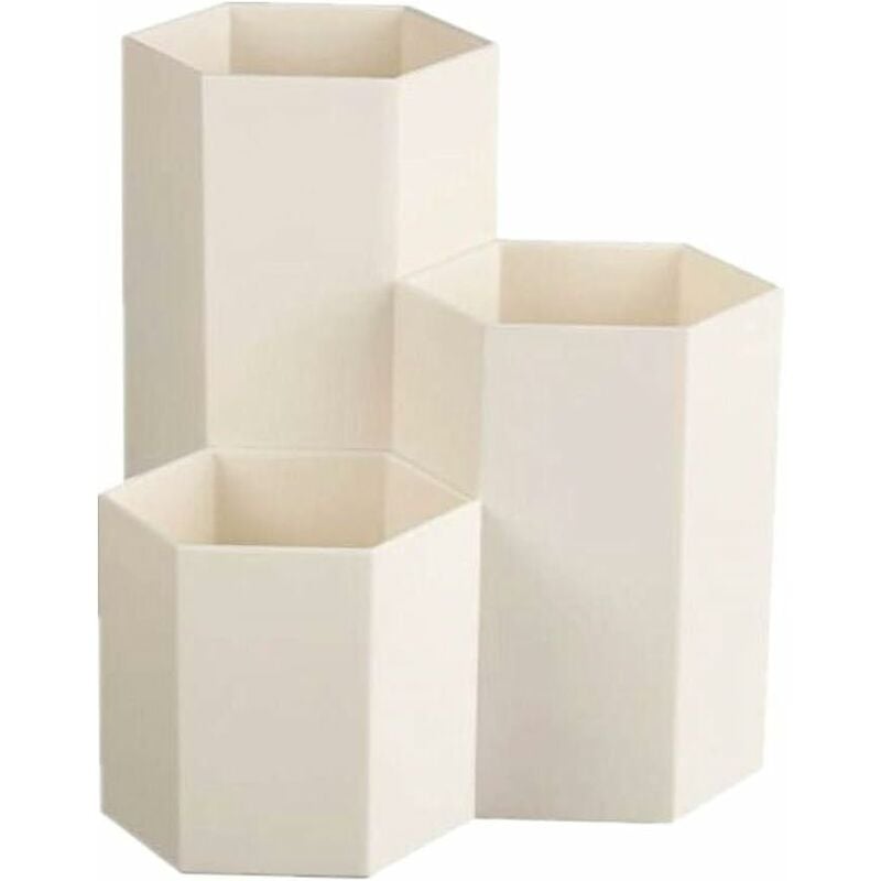 

Soporte plástico para bolígrafo para escritorio de oficina, estuche para almacenamiento de lápices, suministros de oficina, 3 vasos, soporte para