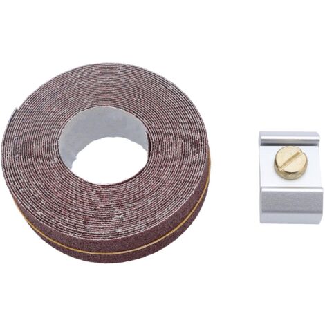 Soporte portátil para papel de lija, bloque de lijado trapezoidal de aluminio con 6 m de papel de lija de grano 80 y 25 mm.