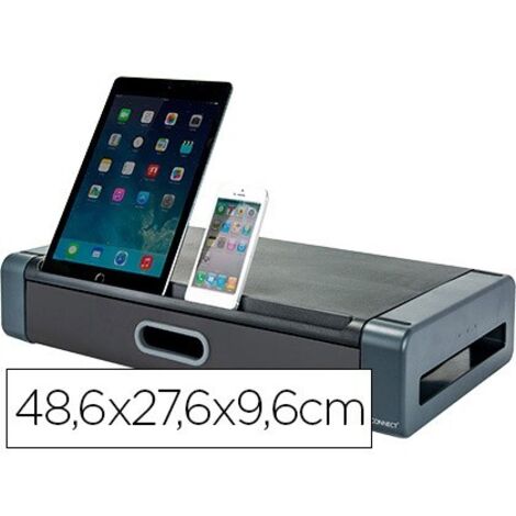 Soporte q-connect deluxe para monitor con cajon 48,6x27,6x9,6 cm