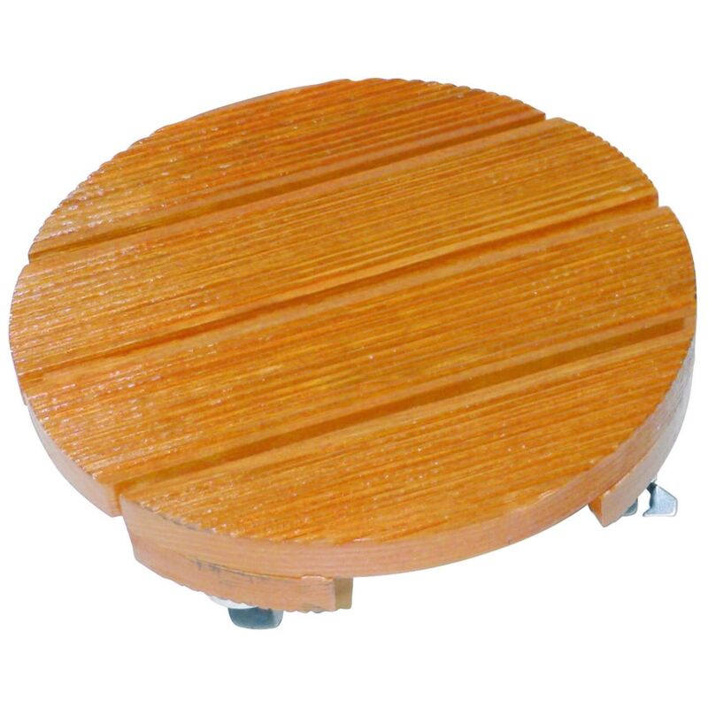 Celloplast - Soporte sobre ruedas madera redonda 'Flora Roll Lasure' - 30 cm Nortene