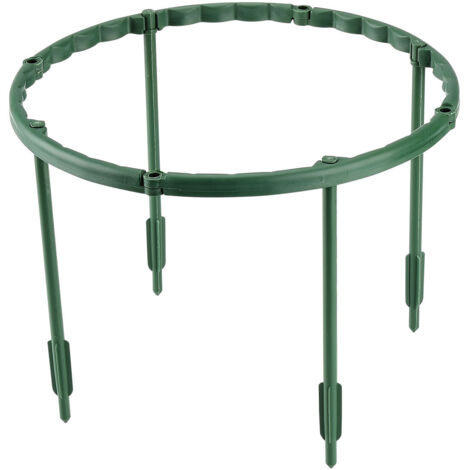 Soporte redondo y desmontable HYDRO para plantas - Soporte de plástico verde de 25 cm x 19,5 cm - 4 varillas para rosas y plantas de interior