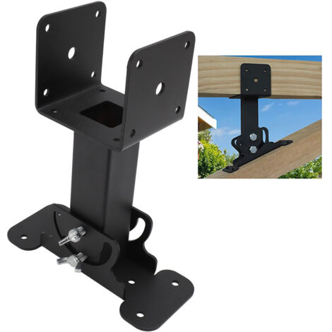 Soporte robusto para terraza, gancho para ajuste de ángulo y dirección, montaje en pérgola/pabellón de jardín, 2 piezas, acero al carbono.