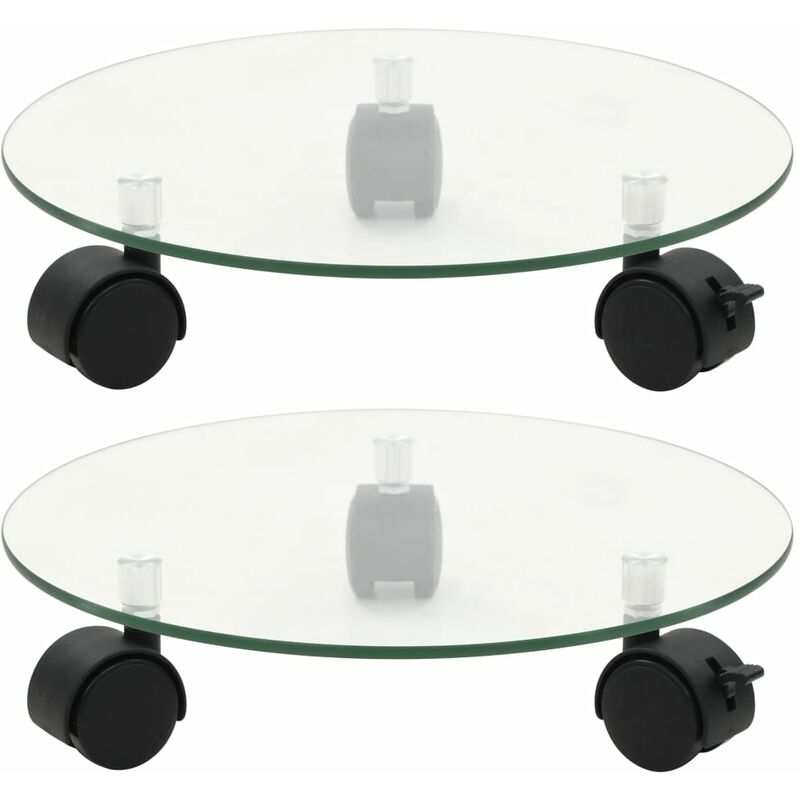 

Soporte ruedas para macetas redondo vidrio templado 28cm 2 uds