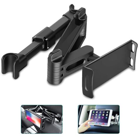 Soporte telescópico para cojín trasero de coche, apto para teléfonos móviles y tabletas, color negro