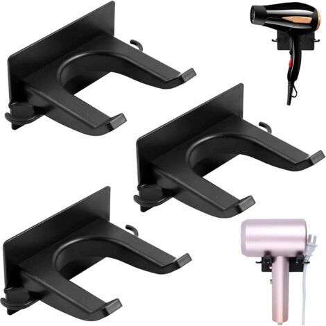 Soporte universal de 3 piezas para secador, multifuncional, apto para baño y salones de peluquería