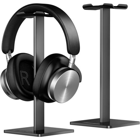 Soporte universal para auriculares Sennheiser, Sony, Audio-Technica, Bose, Shure y AKG, con pantalla para juegos. Aluminio + TPU + ABS, color negro.