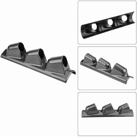 Soporte universal para indicadores para pilar con 3 ranuras de 52 mm - Soporte para instrumentos de 2" en plástico ABS con fibra de carbono.