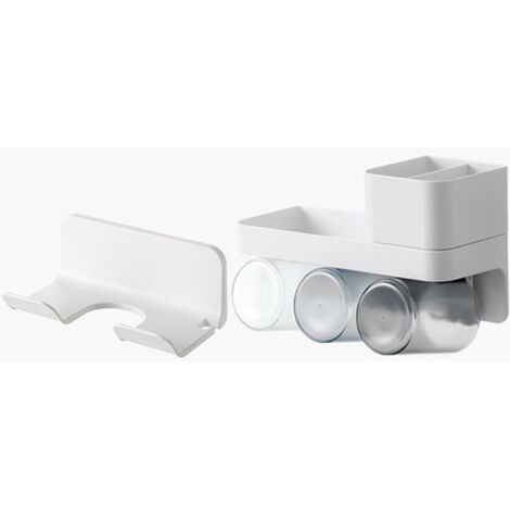 Soporte universal para secador de pelo, soporte de pared, gancho con enchufe y organizador de cable, autoadhesivo para armario de baño.