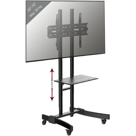 Soporte VCM TV con suelo intermedio 109-125 altura ajustable  32-70 pulgadas hasta 30 kg  hasta VESA 600x400  Stand Fernseh ruedas de coche  Dimensiones aprox. AL. 125 x AN. 76 x T. 66 cm  Soporte de 