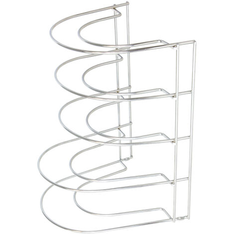 Soporte vertical 5 niveles para sartenes, tapaderas, acero cromado