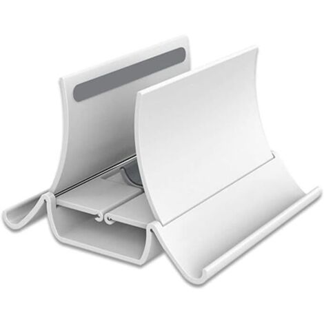 Soporte Vertical por Gravedad para portátiles Soporte para portátil Ajustable en Ancho autorretráctil Soporte para computadora portátil para Juegos para Todos los Modelos (Blanco)