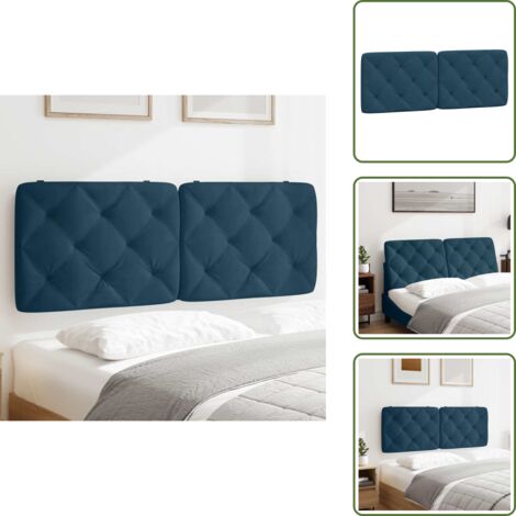 Soporte - vidaXL Cabecero de cama acolchado terciopelo azul 140 cm - Espuma