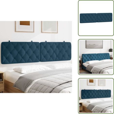 Soporte - vidaXL Cabecero de cama acolchado terciopelo azul 200 cm - Espuma