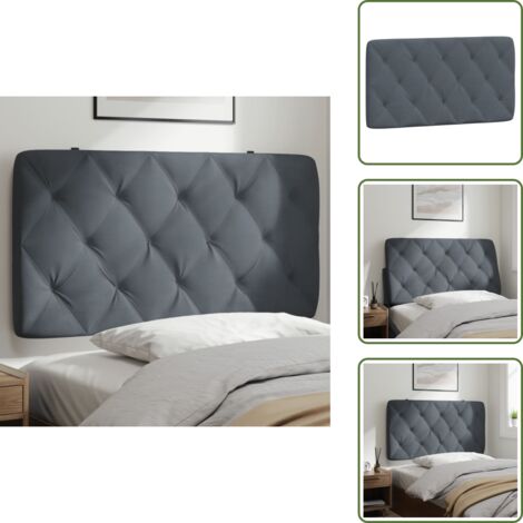 Soporte - vidaXL Cabecero de cama acolchado terciopelo gris oscuro 100 cm - Espuma