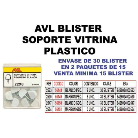Soporte vitrinas grande marrón AVL Blister 2554
