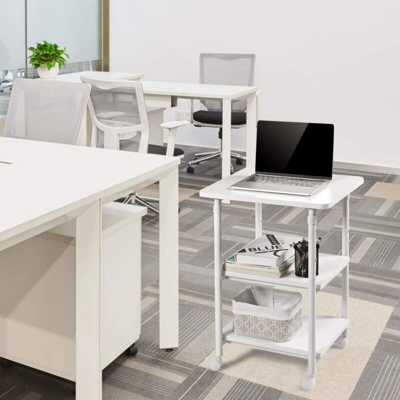 

Soporte para Impresora de 3 Niveles con Rueda Giratoria 360⁰ Estante Carro de Fotocopiadoras Altura Ajustable para Hogar Oficina Almacenamiento