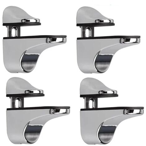 Soportes ajustables para estantes de vidrio, 4 piezas de soporte para estantes de vidrio, abrazaderas de vidrio para montaje en pared para estantes de vidrio - Estantes de pared