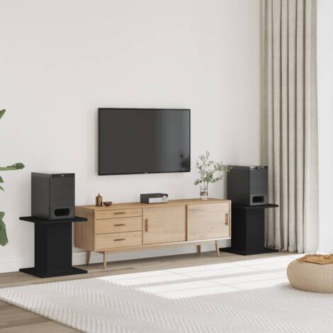 Soportes altavoces 2 uds madera ingeniería negro 30x30x40 cm