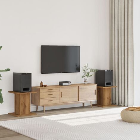 Soportes altavoces 2 uds madera roble artesano 30x30x40 cm