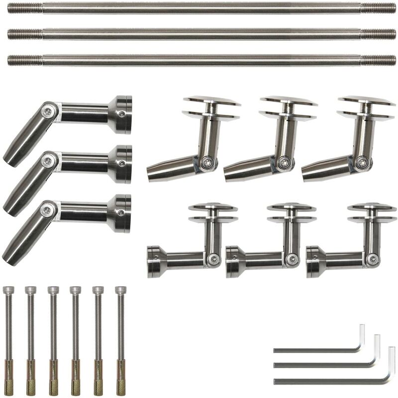 

Soportes de acero inoxidable para techos de vidrio (3 piezas)