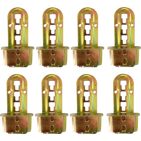 Soportes de cama Soporte de cama de metal ajustable Soporte de fijación para somier de láminas y sus conectores de barra central Accesorio para muebles Cromo Amarillo Juego de 8
