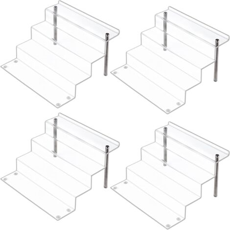 soportes de exhibición de figuras Pops de acrílico, soporte de exhibición grande de cuatro niveles transparente, ideal para exhibir o coleccionar, con forma de cupcake - juego de 4 (27,4 x 29,9 x 16,5